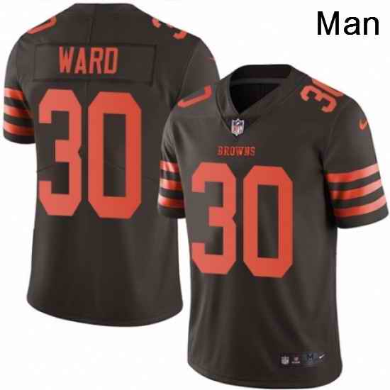 Mens Nike Cleveland Browns 30 Denzel Ward Limited Brown Rush Vapor Untouchable NFL Jersey